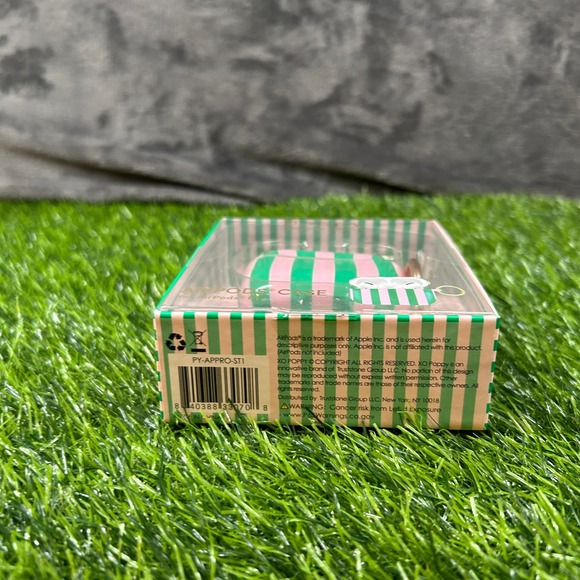 XO Poppy Laguna Beach AirPods Pro Case Green Pink Striped Protective Cover NWT - Picture 7 of 8